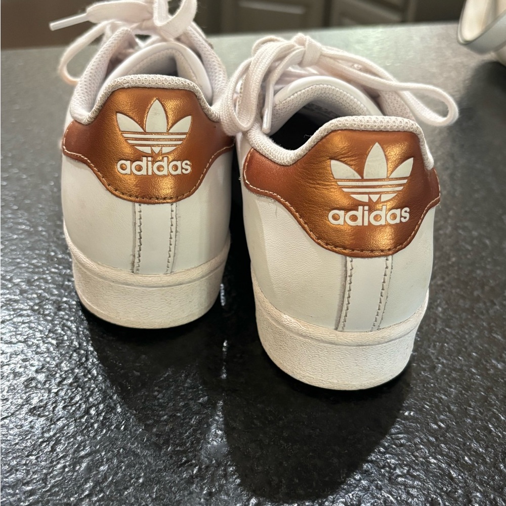 Adidas Superstar White and Rose Gold Sneakers 🩷 - Picture 2 of 8